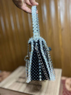Black&White Crystal Beaded Purse