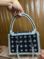 Black&White Crystal Beaded Purse