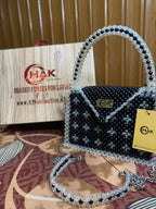 Black&White Crystal Beaded Purse