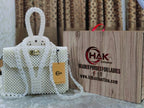 White Pearl Beaded Bridal Bag