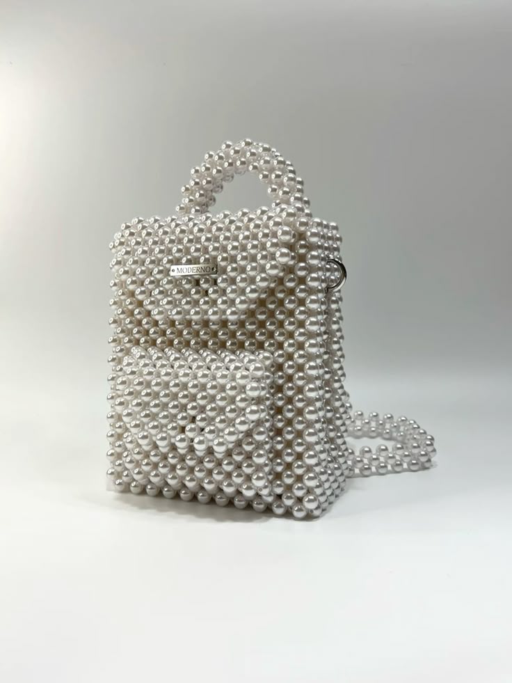Beige Crystal Bridal Bag