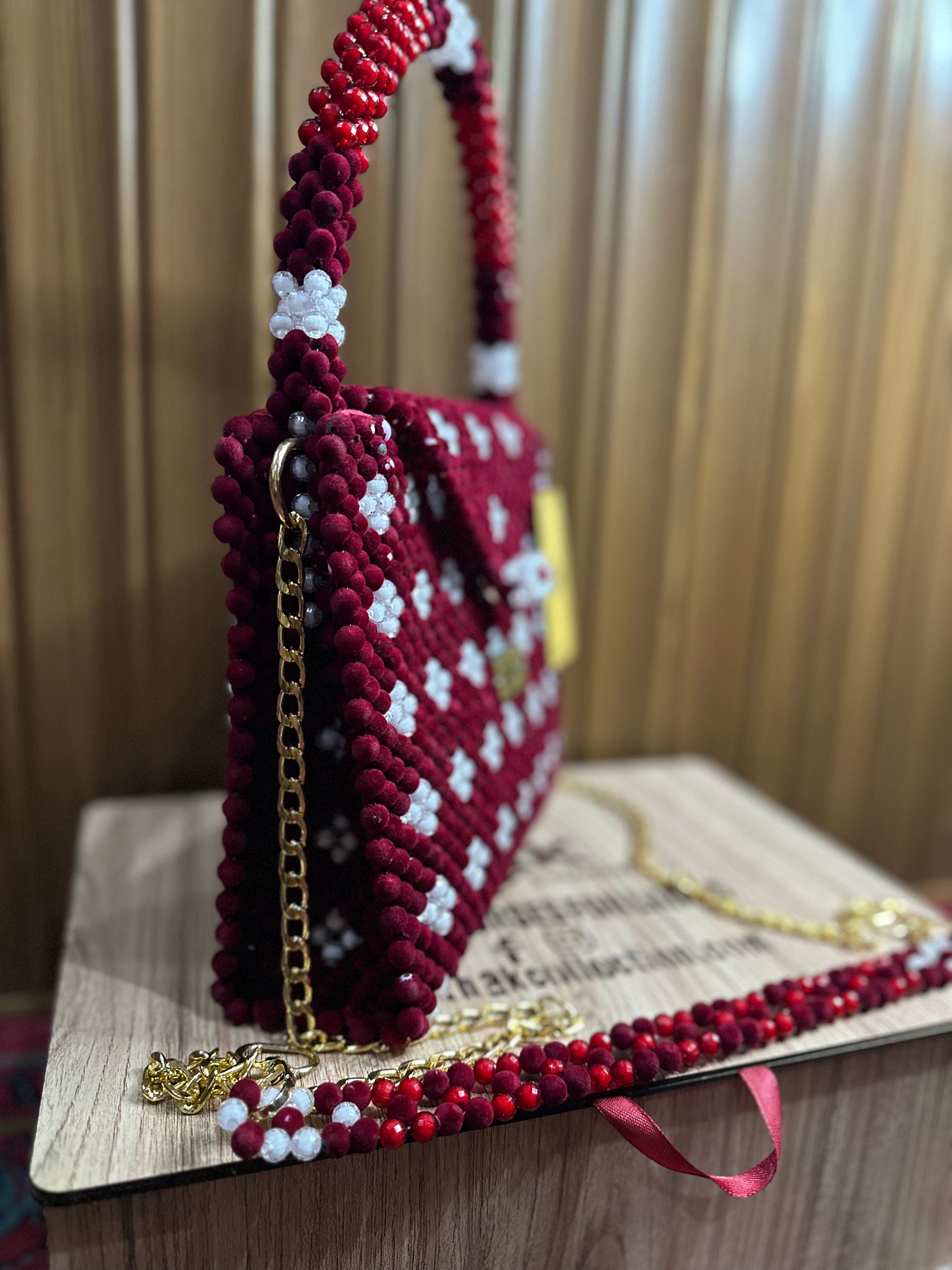 Red Velvet Bridal Bag