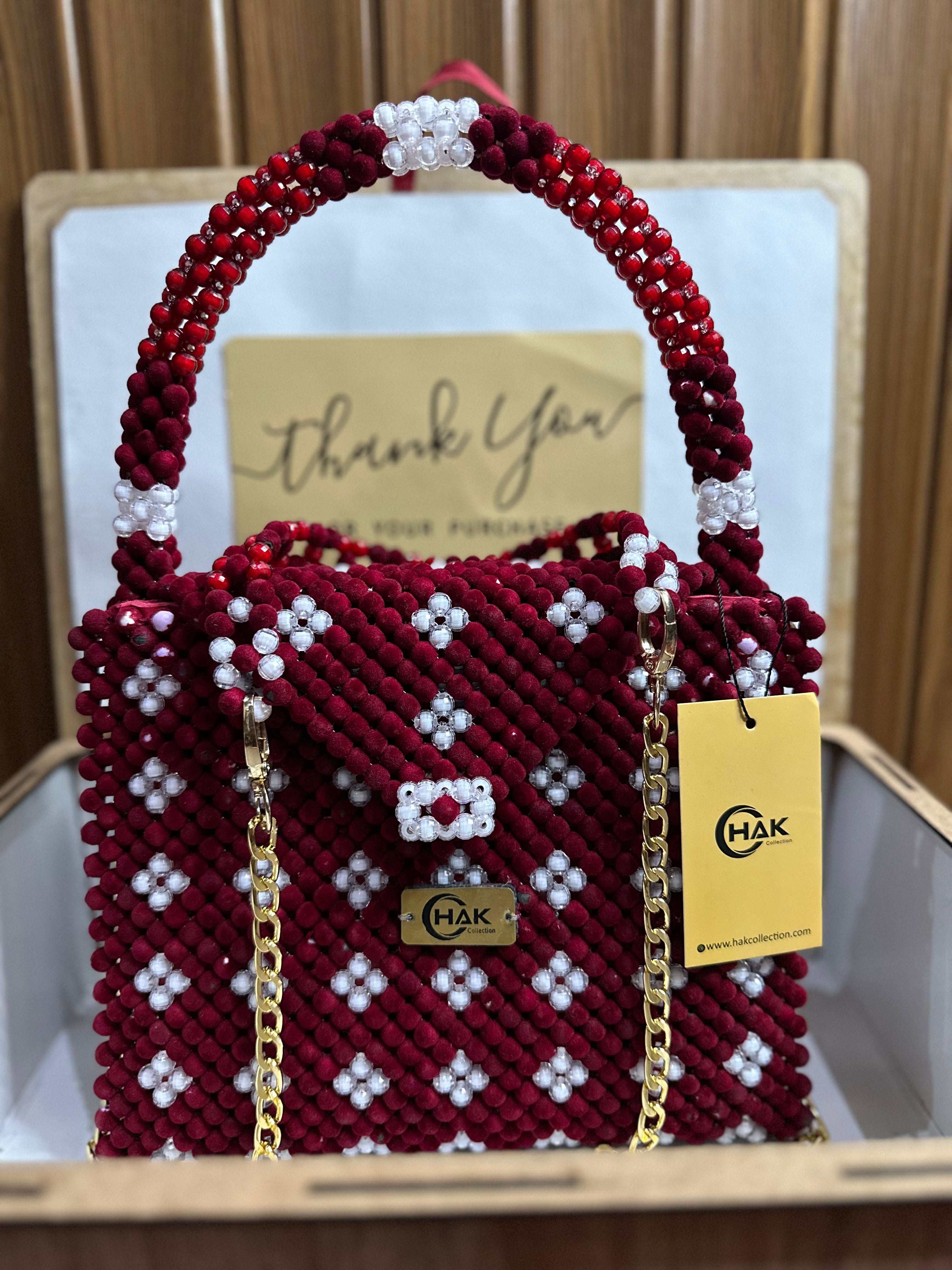 Red Velvet Bridal Bag