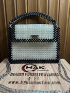 Black&White Crystal Beaded Bag