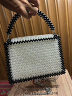 Black&White Crystal Beaded Bag