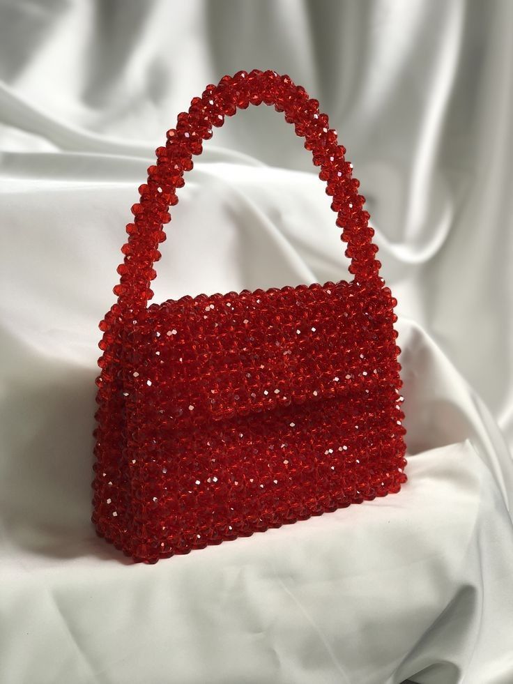 Red Crystal Beaded Bag