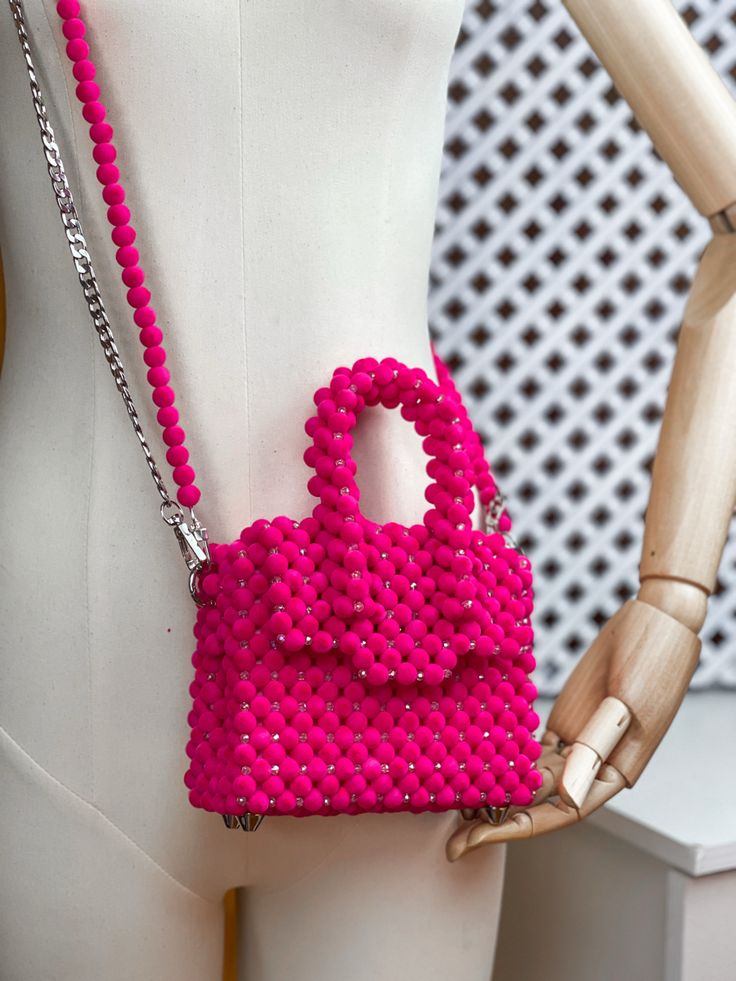 Pink Beaded Bag