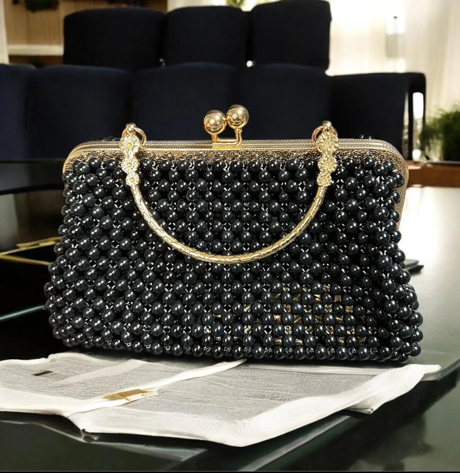 Nathalie Beaded Clutch