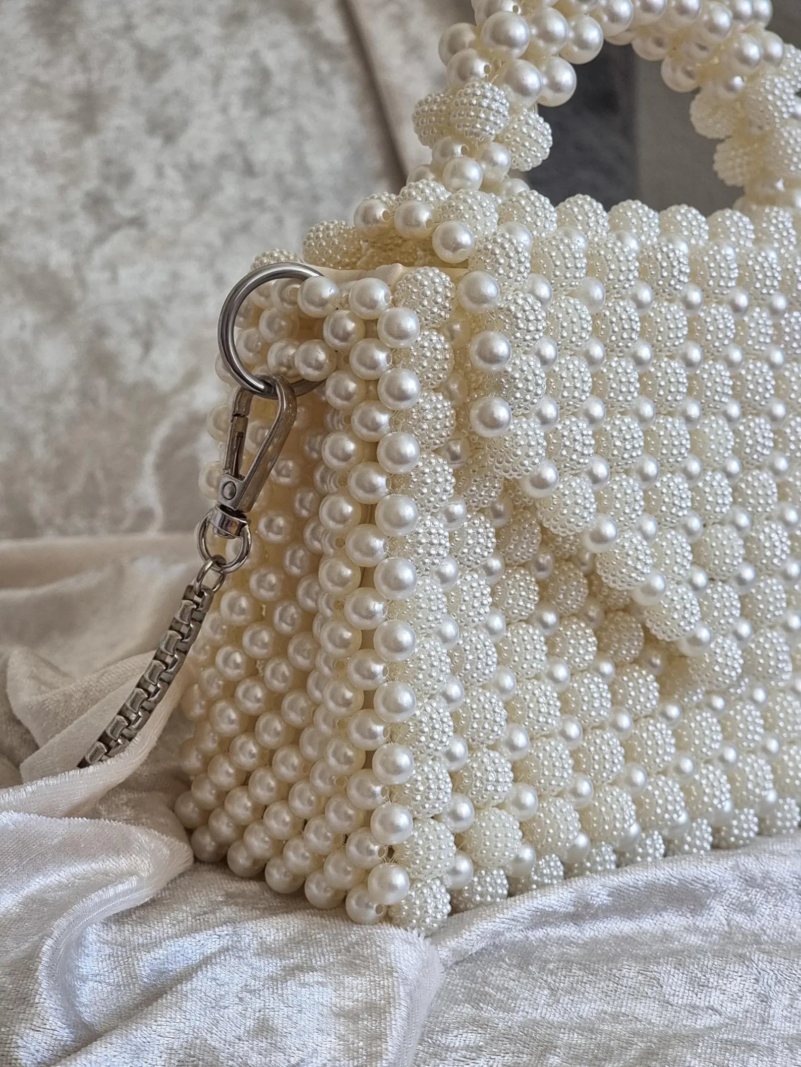 Cream White Pearl Bag