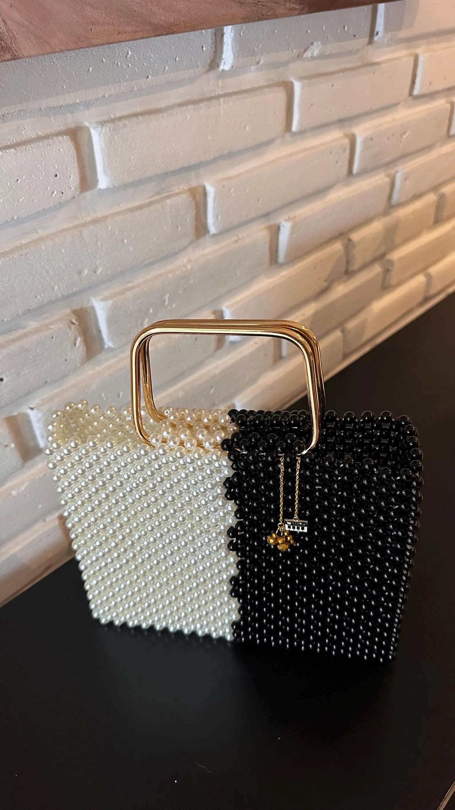 Black&White Beaded Bag