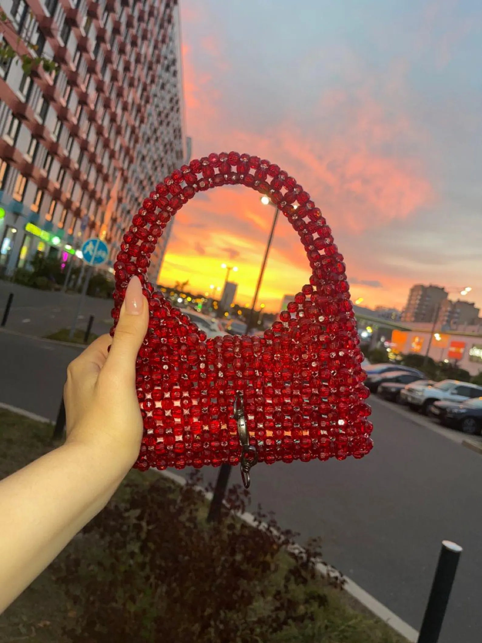 Crystal Beaded Weaving Bag