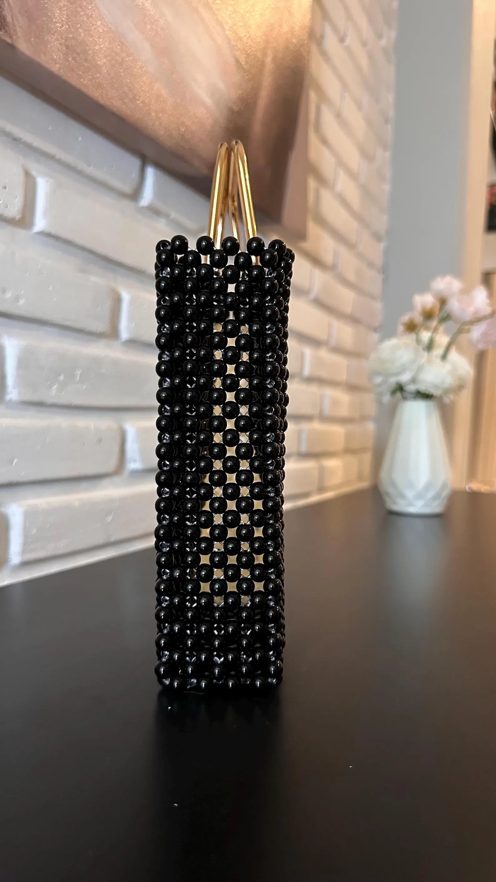 Black&White Beaded Bag